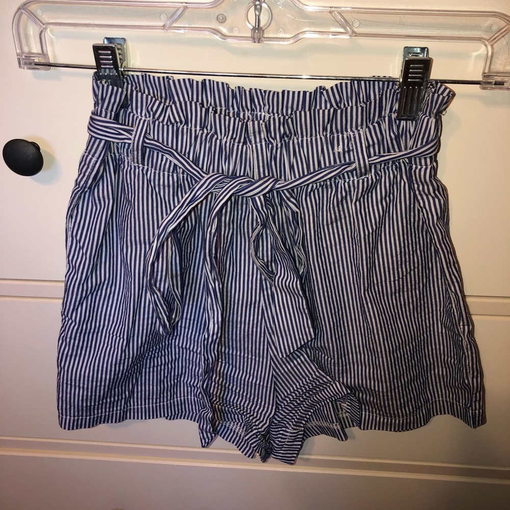 Blue pinstripe shorts